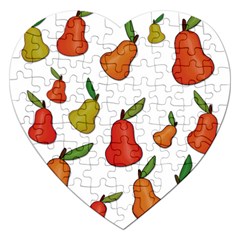 Decorative Pears Pattern Jigsaw Puzzle (heart) by Valentinaart