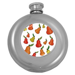 Decorative Pears Pattern Round Hip Flask (5 Oz) by Valentinaart