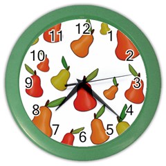 Decorative Pears Pattern Color Wall Clocks by Valentinaart