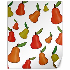 Decorative Pears Pattern Canvas 11  X 14   by Valentinaart