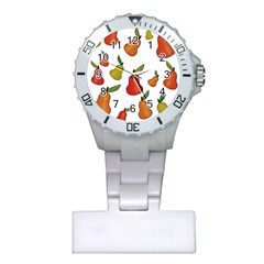 Decorative Pears Pattern Plastic Nurses Watch by Valentinaart