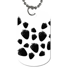 Black Strowberries Dog Tag (two Sides) by Valentinaart