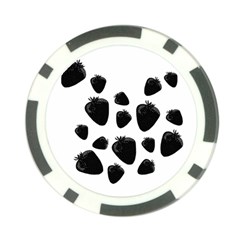 Black Strowberries Poker Chip Card Guards by Valentinaart