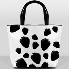 Black Strowberries Bucket Bags by Valentinaart