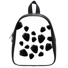 Black Strowberries School Bags (small)  by Valentinaart