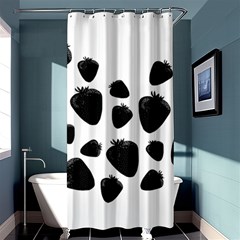 Black Strowberries Shower Curtain 36  X 72  (stall)  by Valentinaart