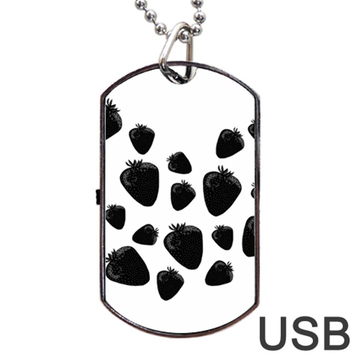 Black strowberries Dog Tag USB Flash (Two Sides) 