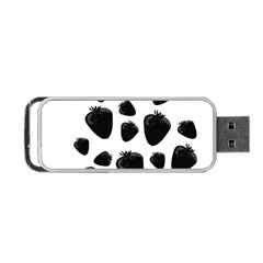 Black Strowberries Portable Usb Flash (one Side) by Valentinaart