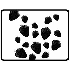 Black Strowberries Double Sided Fleece Blanket (large)  by Valentinaart