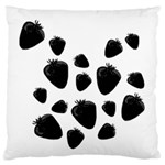 Black strowberries Large Flano Cushion Case (Two Sides) Front