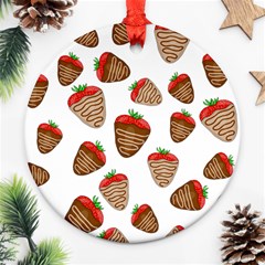 Chocolate Strawberries  Ornament (round)  by Valentinaart