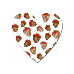 Chocolate Strawberries  Heart Magnet by Valentinaart