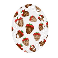 Chocolate Strawberries  Oval Filigree Ornament (2-side)  by Valentinaart