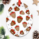 Chocolate strawberries  Oval Filigree Ornament (2-Side)  Back