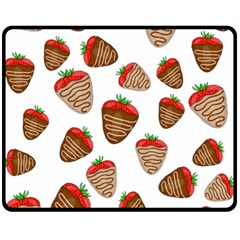 Chocolate Strawberries  Double Sided Fleece Blanket (medium)  by Valentinaart