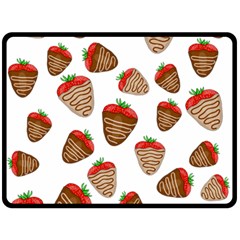 Chocolate Strawberries  Double Sided Fleece Blanket (large)  by Valentinaart