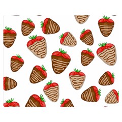 Chocolate Strawberries  Double Sided Flano Blanket (medium)  by Valentinaart