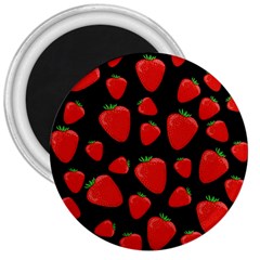 Strawberries Pattern 3  Magnets by Valentinaart