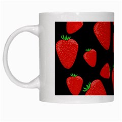 Strawberries Pattern White Mugs by Valentinaart