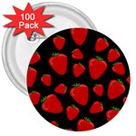 Strawberries pattern 3  Buttons (100 pack)  Front