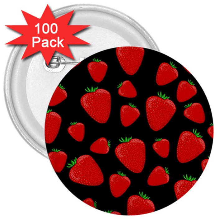 Strawberries pattern 3  Buttons (100 pack) 