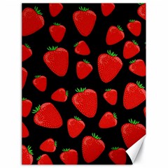 Strawberries Pattern Canvas 18  X 24   by Valentinaart