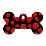 Strawberries pattern Dog Tag Bone (One Side) Front