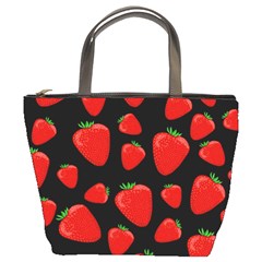 Strawberries Pattern Bucket Bags by Valentinaart