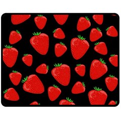 Strawberries Pattern Fleece Blanket (medium)  by Valentinaart