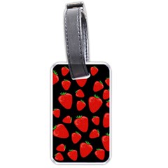 Strawberries Pattern Luggage Tags (one Side)  by Valentinaart