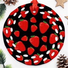 Strawberries Pattern Ornament (round Filigree) 