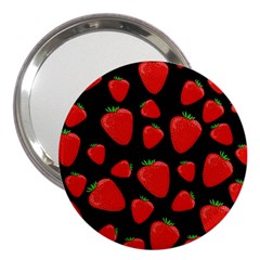 Strawberries Pattern 3  Handbag Mirrors by Valentinaart