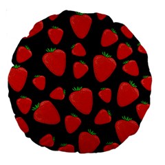 Strawberries Pattern Large 18  Premium Round Cushions by Valentinaart