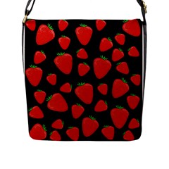 Strawberries Pattern Flap Messenger Bag (l)  by Valentinaart