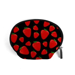 Strawberries Pattern Accessory Pouches (small)  by Valentinaart