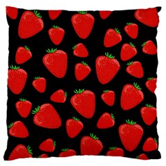 Strawberries Pattern Large Flano Cushion Case (two Sides) by Valentinaart