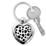 Black strawberries pattern Key Chains (Heart)  Front