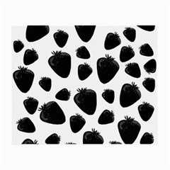 Black Strawberries Pattern Small Glasses Cloth (2-side) by Valentinaart