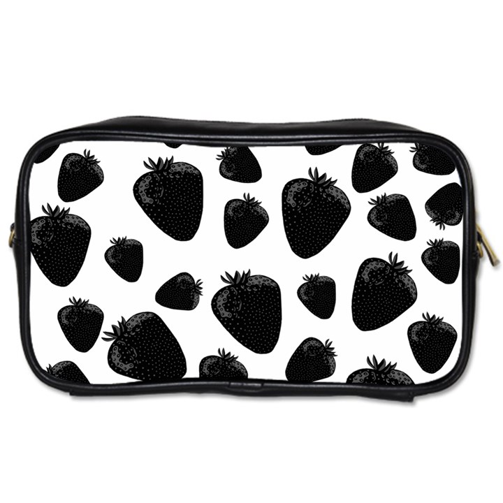 Black strawberries pattern Toiletries Bags