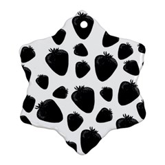 Black strawberries pattern Snowflake Ornament (2-Side)