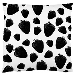 Black strawberries pattern Large Cushion Case (Two Sides)