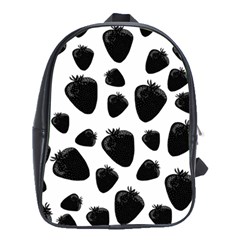 Black strawberries pattern School Bags (XL) 