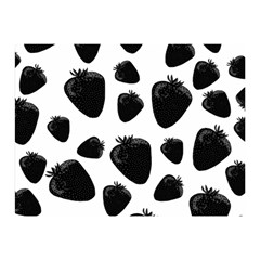 Black strawberries pattern Double Sided Flano Blanket (Mini) 