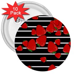 Strawberries  3  Buttons (10 Pack)  by Valentinaart