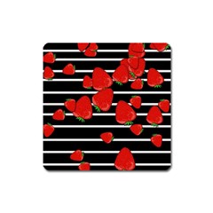 Strawberries  Square Magnet by Valentinaart