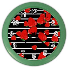 Strawberries  Color Wall Clocks by Valentinaart