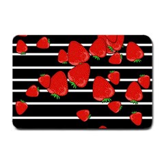 Strawberries  Small Doormat  by Valentinaart