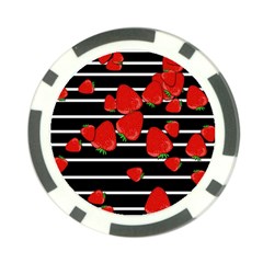 Strawberries  Poker Chip Card Guards by Valentinaart