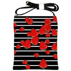 Strawberries  Shoulder Sling Bags by Valentinaart