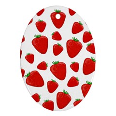 Decorative strawberries pattern Ornament (Oval) 